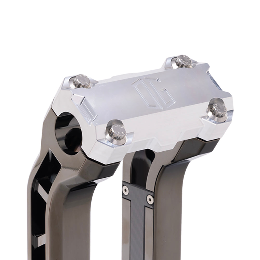 OG Aluminum Performance Top Clamp on OG Black Chrome Performance Riser Legs
