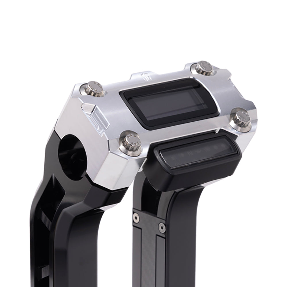 OG Aluminum Performance Digital Gauge Top Clamp on OG Black Performance Riser Legs