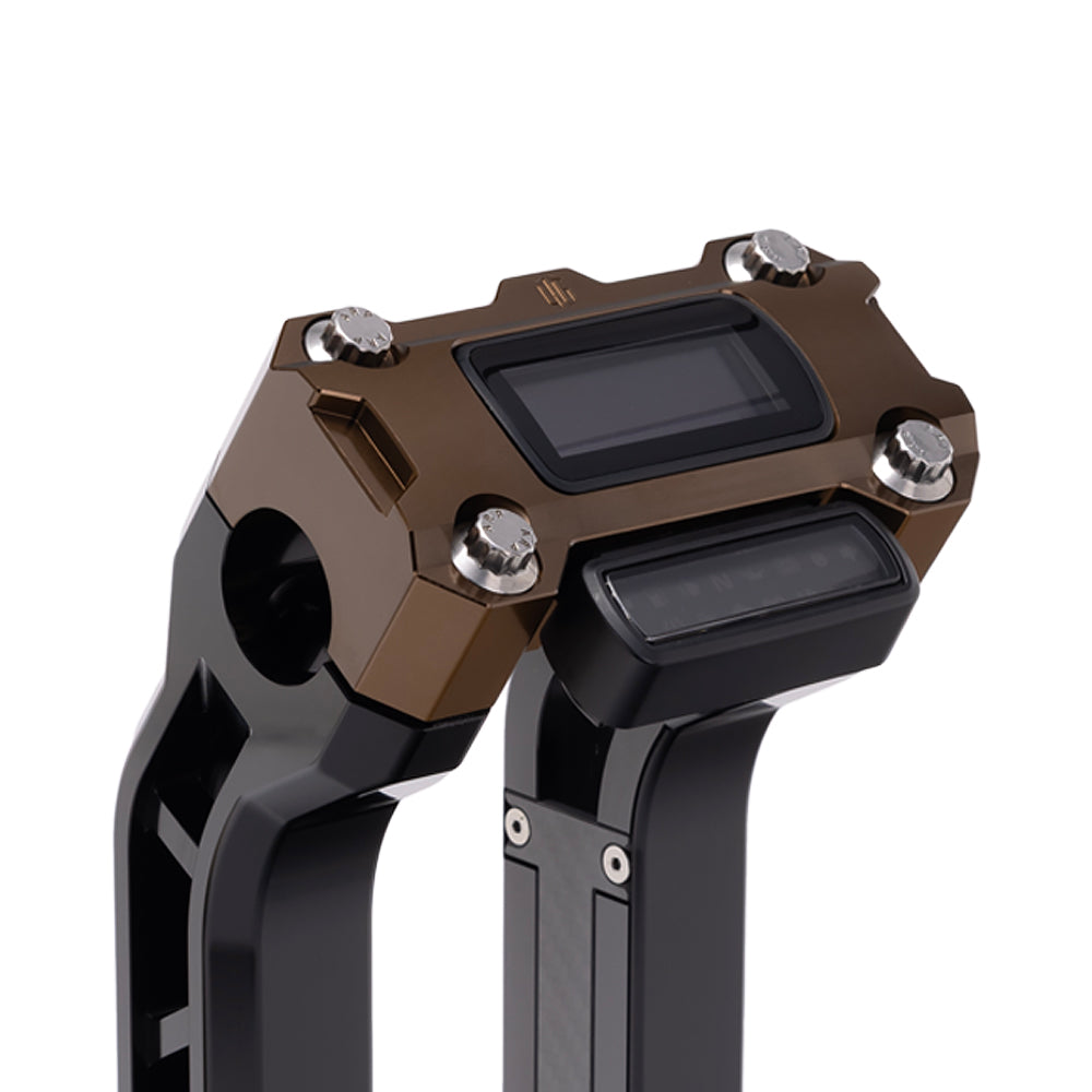 OG Bronze Performance Digital Gauge Top Clamp on OG Black Performance Riser Legs