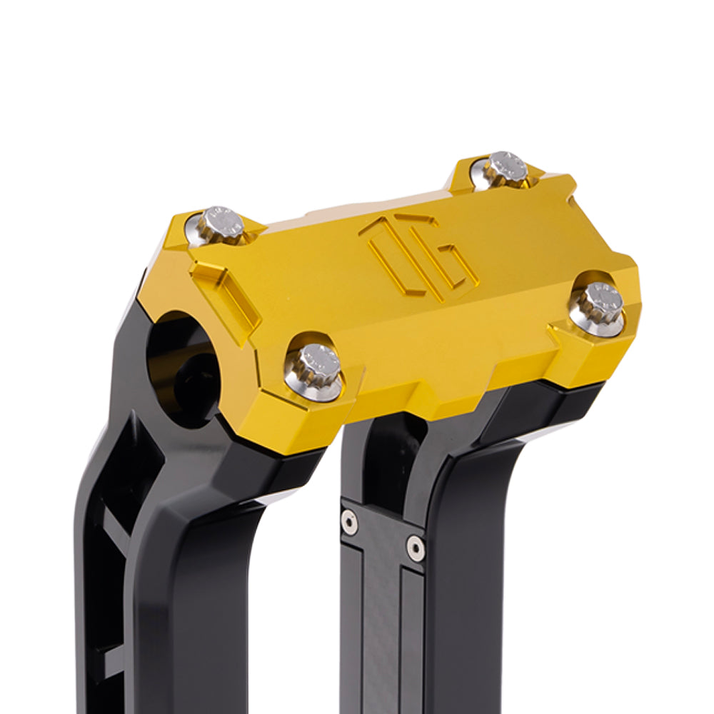 OG Gold Performance Top Clamp on OG Black Performance Riser Legs