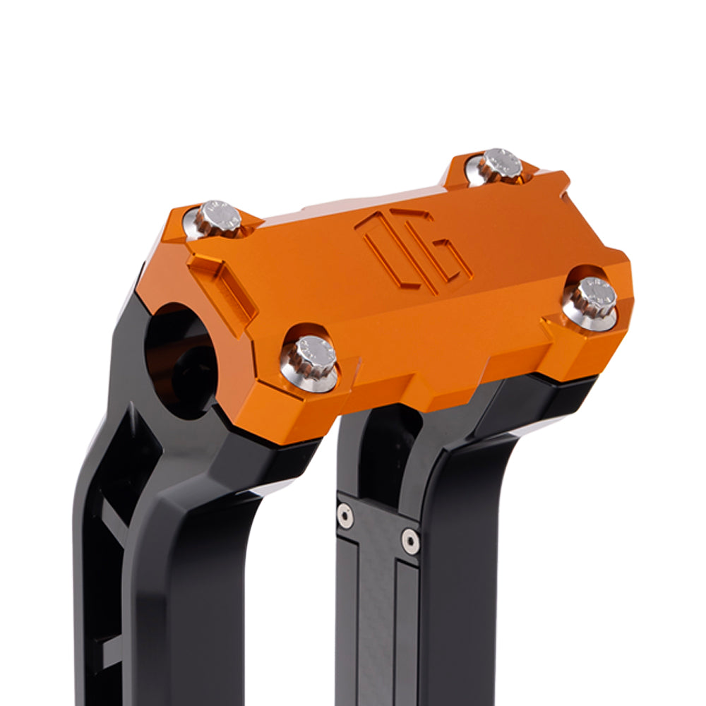 OG Orange Performance Top Clamp on OG Black Performance Riser Legs