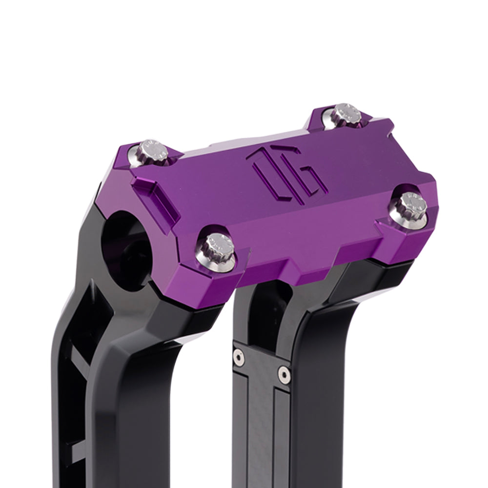 OG Purple Performance Top Clamp on OG Black Performance Riser Legs