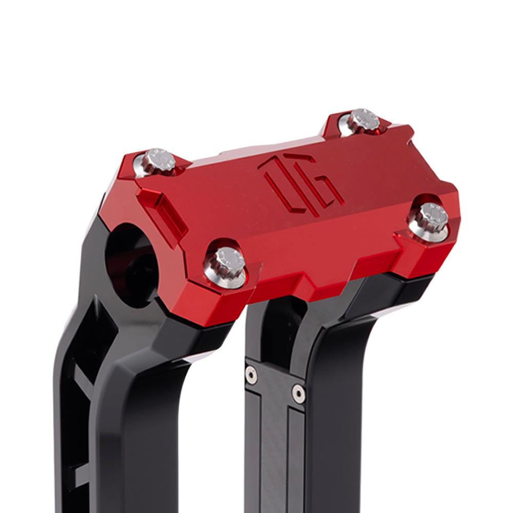 OG Red Performance Top Clamp on OG Black Performance Riser Legs