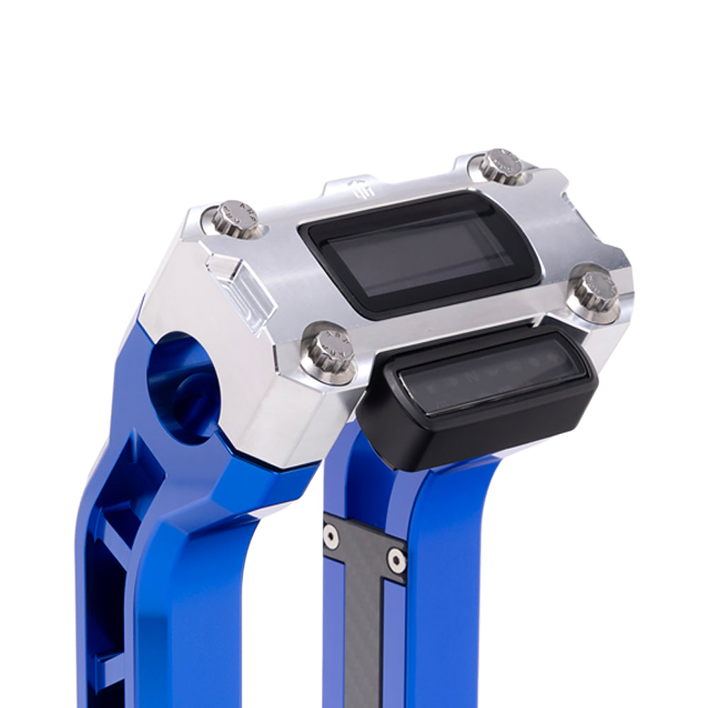 OG Aluminum Performance Digital Gauge Top Clamp on OG Blue Performance Riser Legs