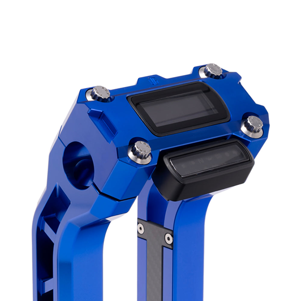 OG Blue Performance Digital Gauge Top Clamp on OG Blue Performance Riser Legs