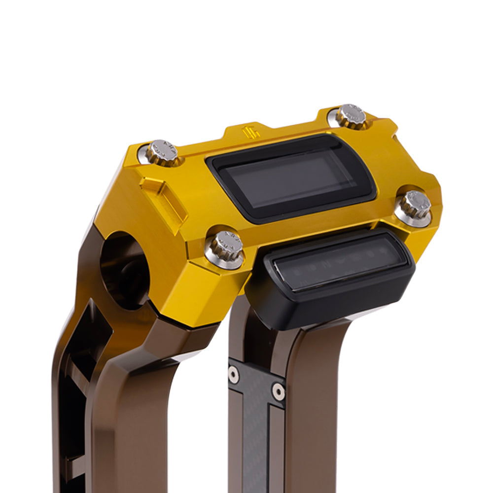 OG Gold Performance Digital Gauge Top Clamp on OG Bronze Performance Riser Legs