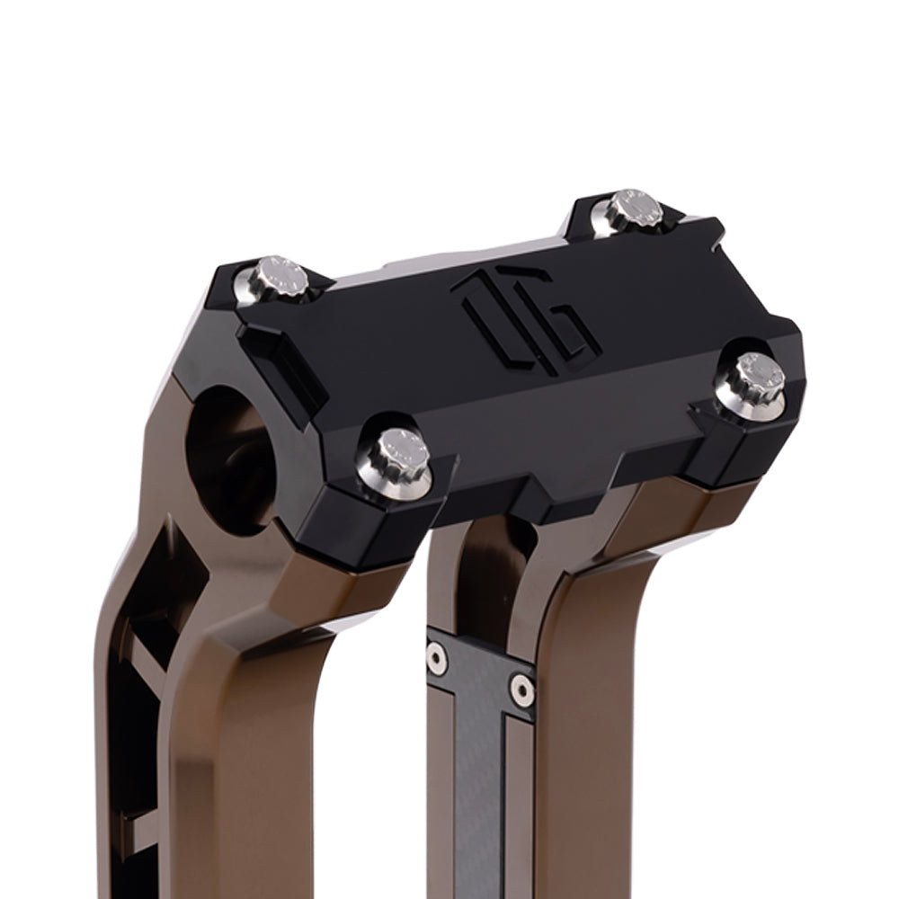 OG Black Performance Top Clamp on OG Bronze Performance Riser Legs
