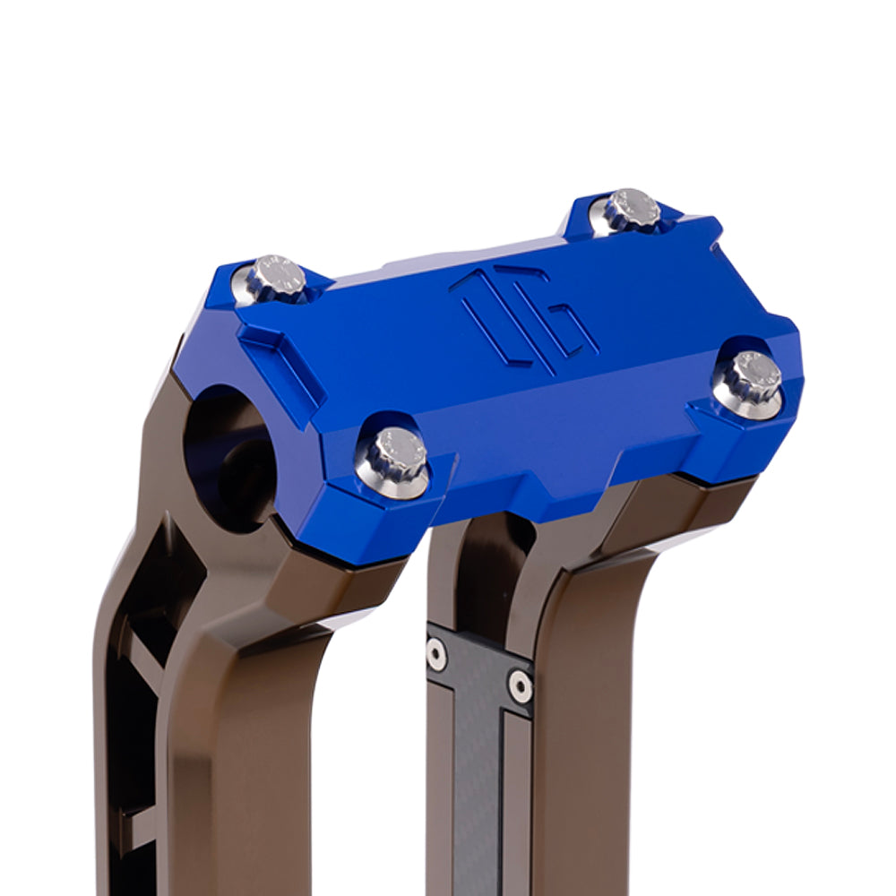OG Blue Performance Top Clamp on OG Bronze Performance Riser Legs