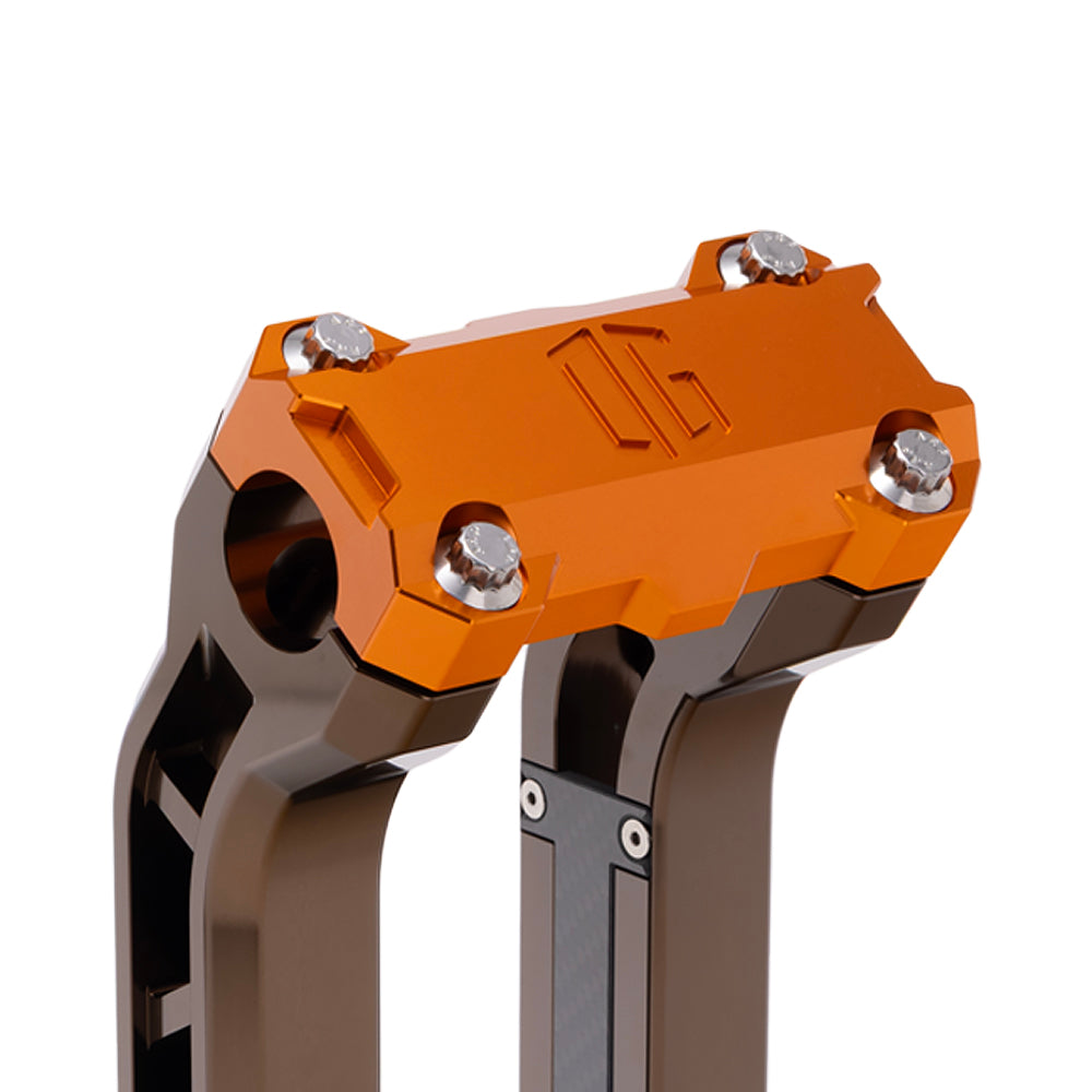 OG Orange Performance Top Clamp on OG Bronze Performance Riser Legs