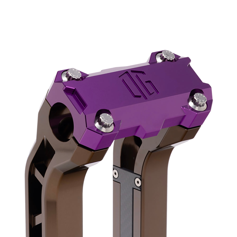 OG Purple Performance Top Clamp on OG Bronze Performance Riser Legs