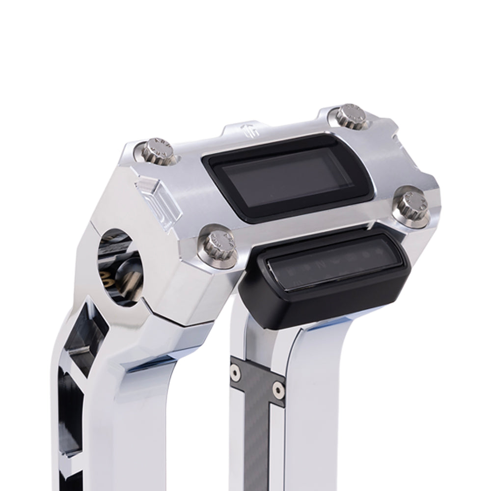 OG Aluminum Performance Digital Gauge Top Clamp on OG Chrome Performance Riser Legs