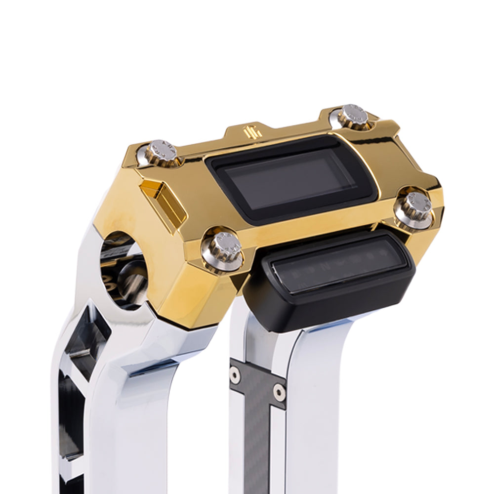 OG Gold Plating Performance Digital Gauge Top Clamp on OG Chrome Performance Riser Legs