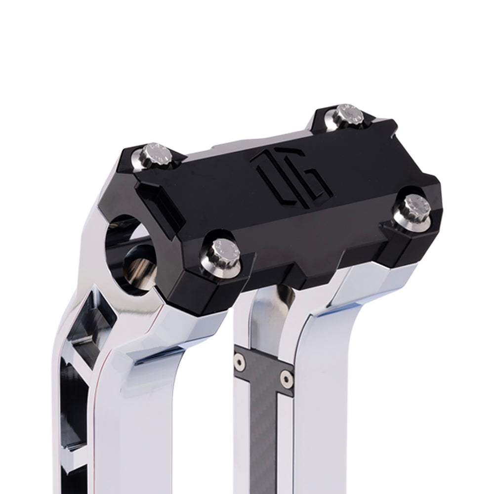 OG Black Performance Top Clamp on OG Chrome Performance Riser Legs