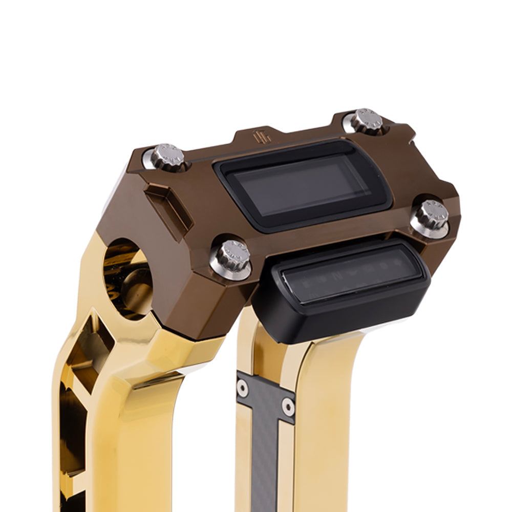 OG Bronze Performance Digital Gauge Top Clamp on OG Gold Plating Performance Riser Legs