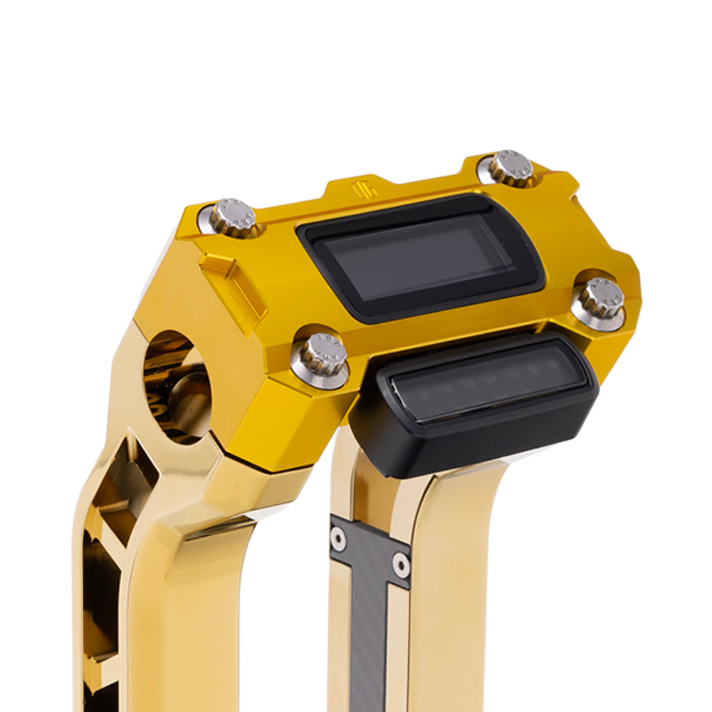 OG Gold Performance Digital Gauge Top Clamp on OG Gold Plating Performance Riser Legs