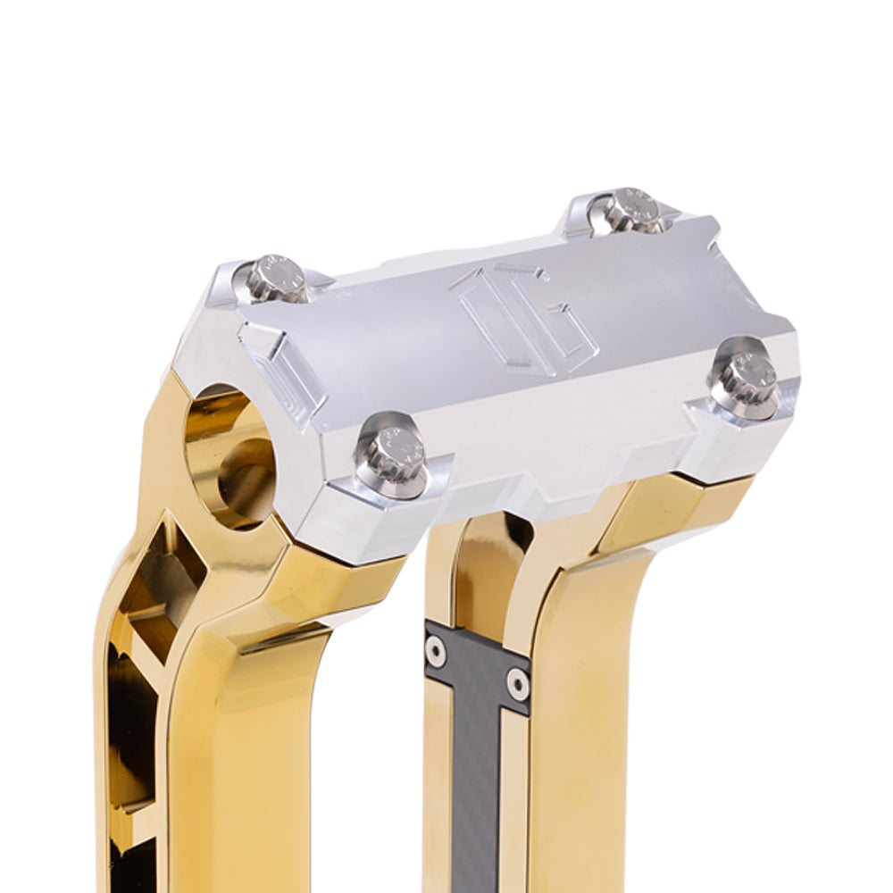 OG Aluminum Performance Top Clamp on OG Gold Plating Performance Riser Legs