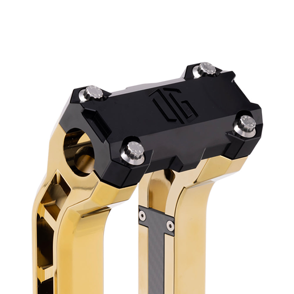 OG Black Performance Top Clamp on OG Gold Plating Performance Riser Legs