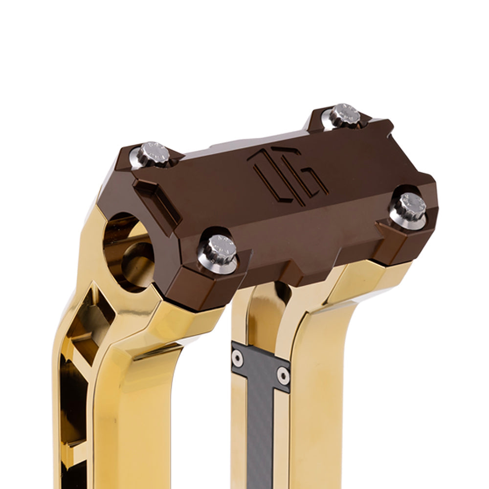 OG Bronze Performance Top Clamp on OG Gold Plating Performance Riser Legs