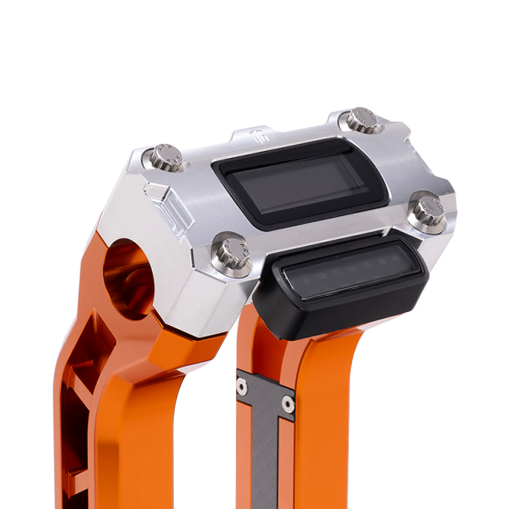OG Aluminum Performance Digital Gauge Top Clamp on OG Orange Performance Riser Legs