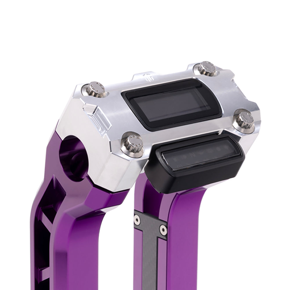 OG Aluminum Performance Digital Gauge Top Clamp on OG Purple Performance Riser Legs