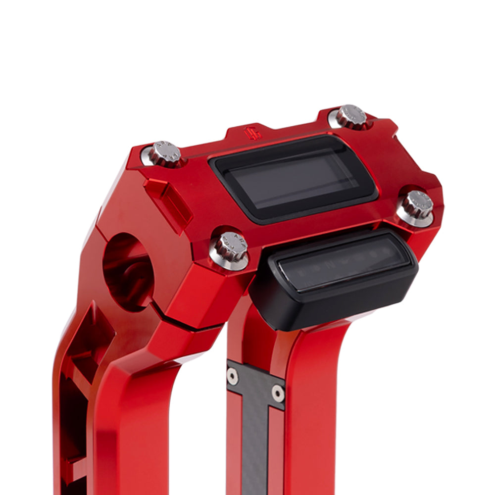 OG Red Performance Digital Gauge Top Clamp on OG Red Performance Riser Legs
