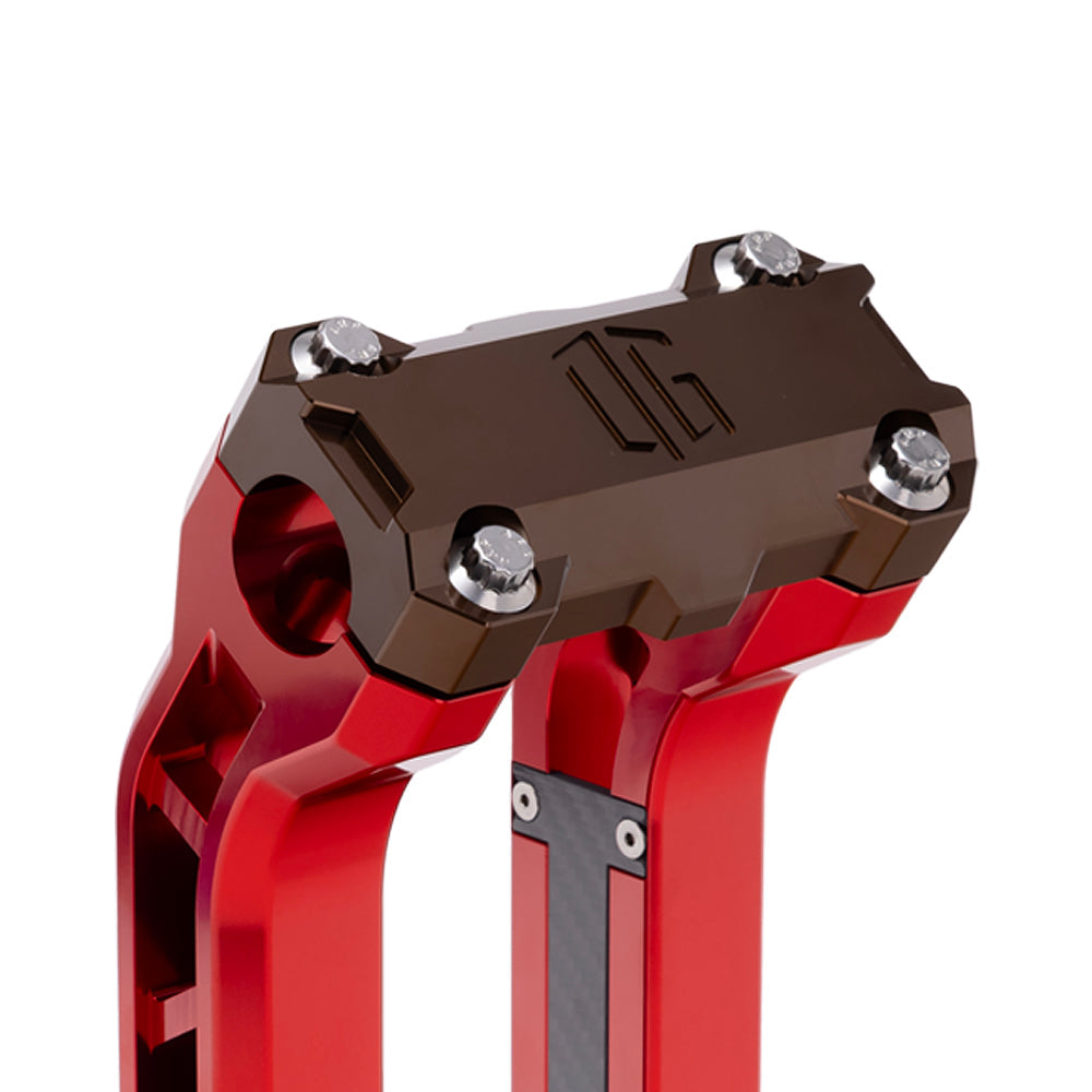 OG Bronze Performance Top Clamp on OG Red Performance Riser Legs