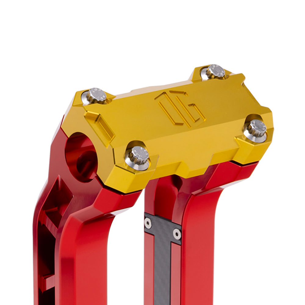 OG Gold Performance Top Clamp on OG Red Performance Riser Legs