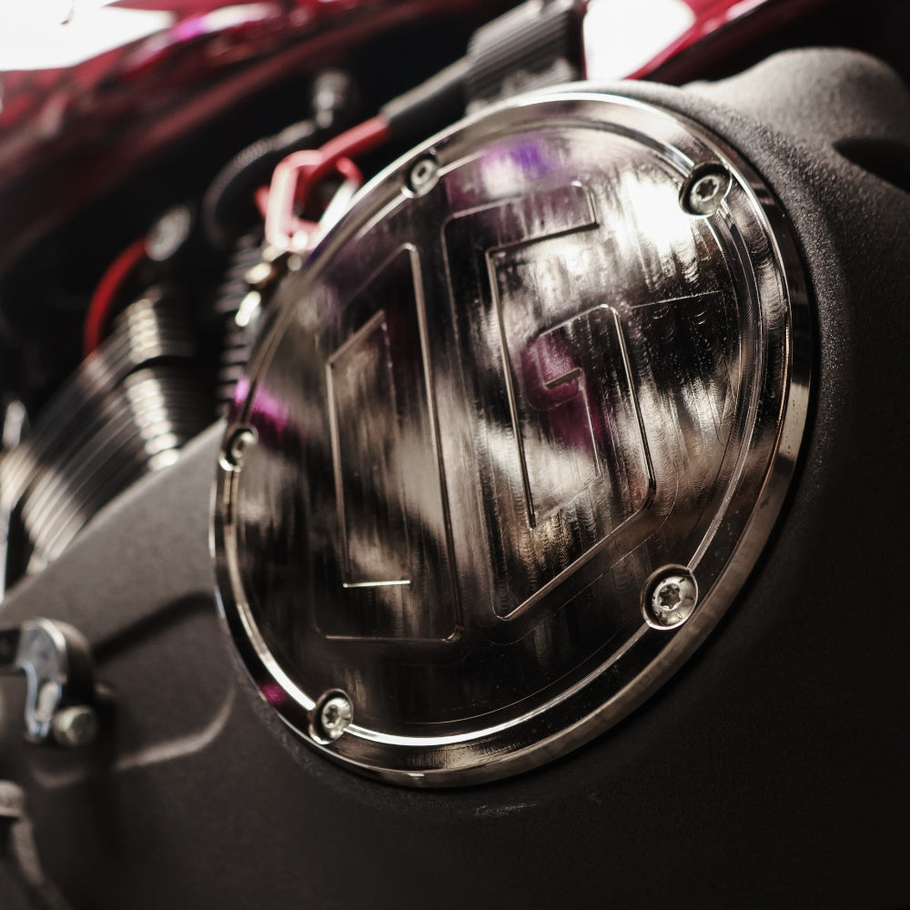 OG Twin Cam Derby Cover Black Chrome installed on a 2007 Dyna