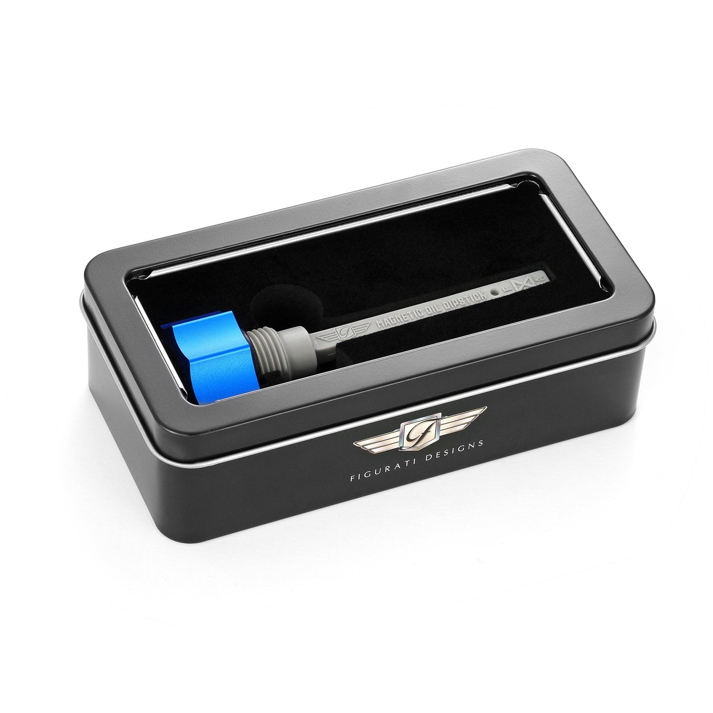 Performance Magnetic Transmission Dipstick for Harley-Davidson M8 (2017-2026) - Curved Blue
