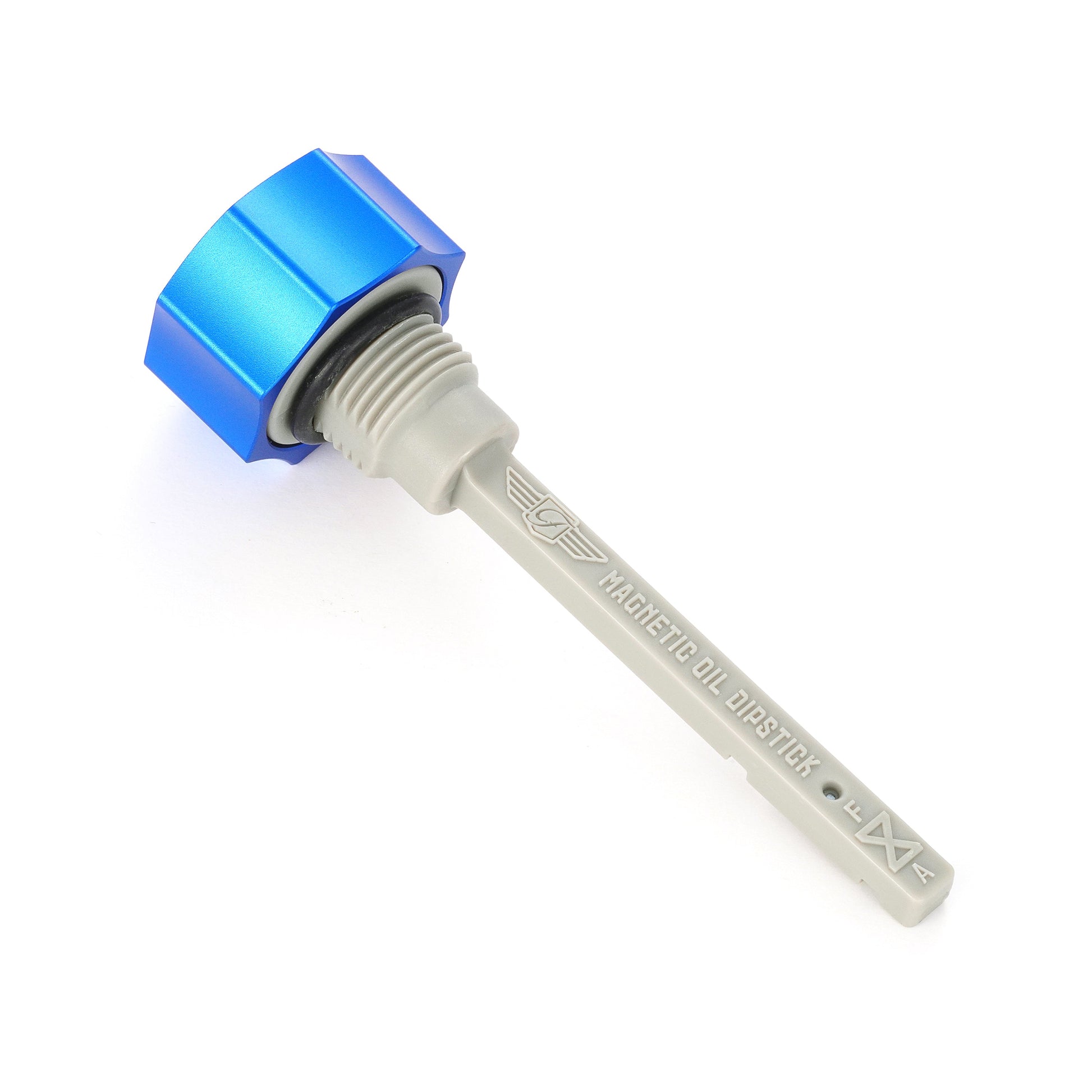 Performance Magnetic Transmission Dipstick for Harley-Davidson M8 (2017-2026) - Curved Blue