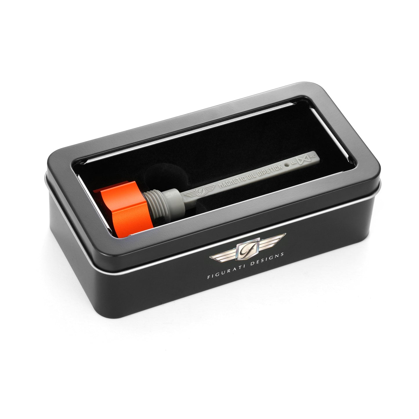 Performance Magnetic Transmission Dipstick for Harley-Davidson M8 (2017-2026) - Curved Orange