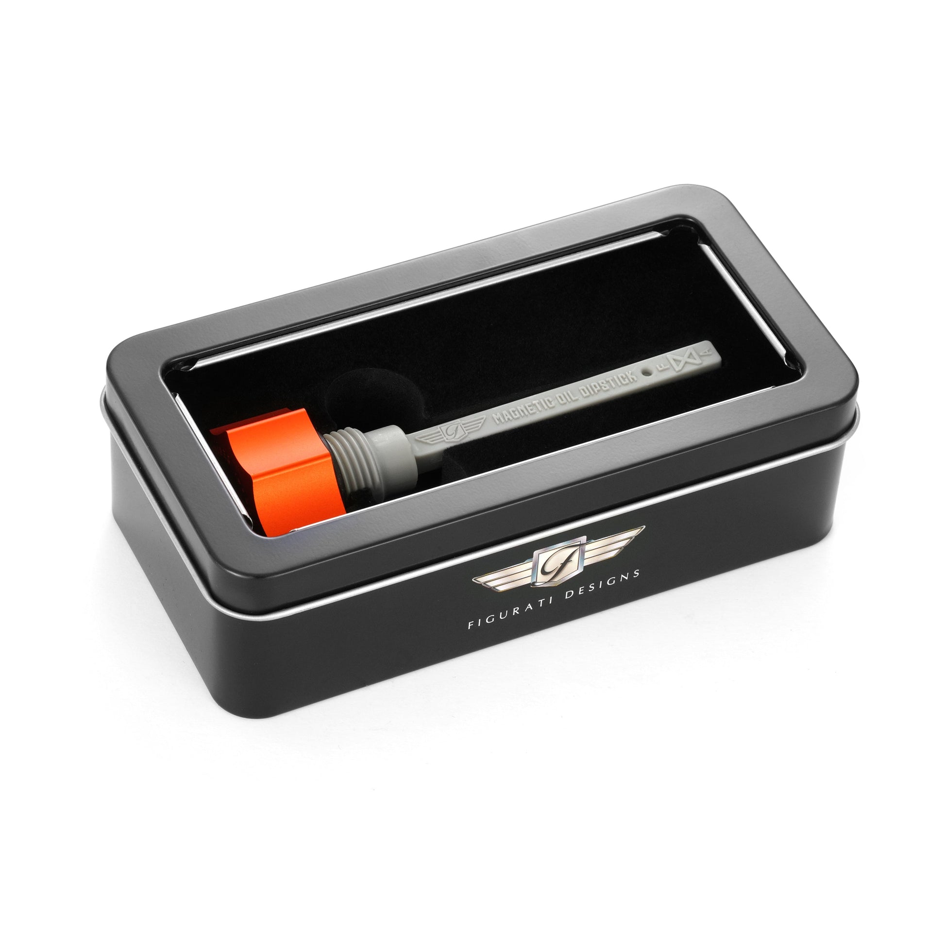 Performance Magnetic Transmission Dipstick for Harley-Davidson M8 (2017-2026) - Curved Orange
