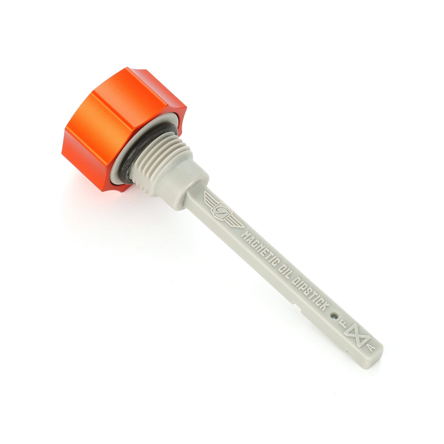Performance Magnetic Transmission Dipstick for Harley-Davidson M8 (2017-2026) - Curved Orange