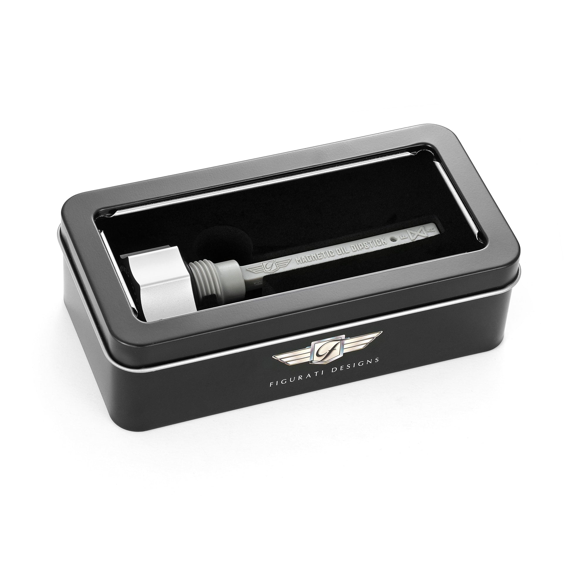 Performance Magnetic Transmission Dipstick for Harley-Davidson M8 (2017-2026) - Curved Raw Silver