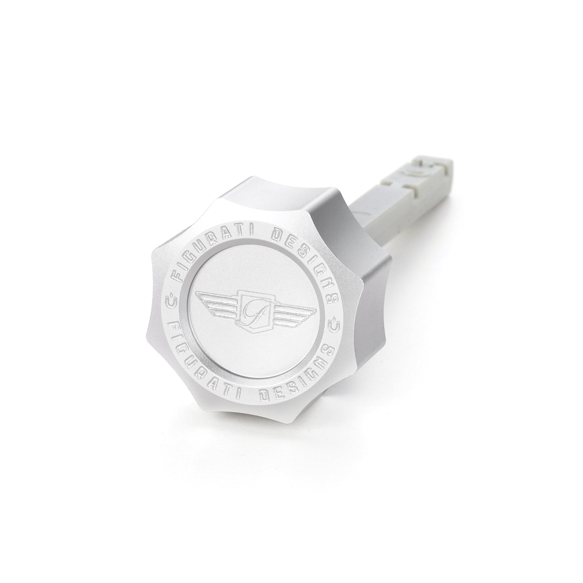 Performance Magnetic Transmission Dipstick for Harley-Davidson M8 (2017-2026) - Curved Raw Silver