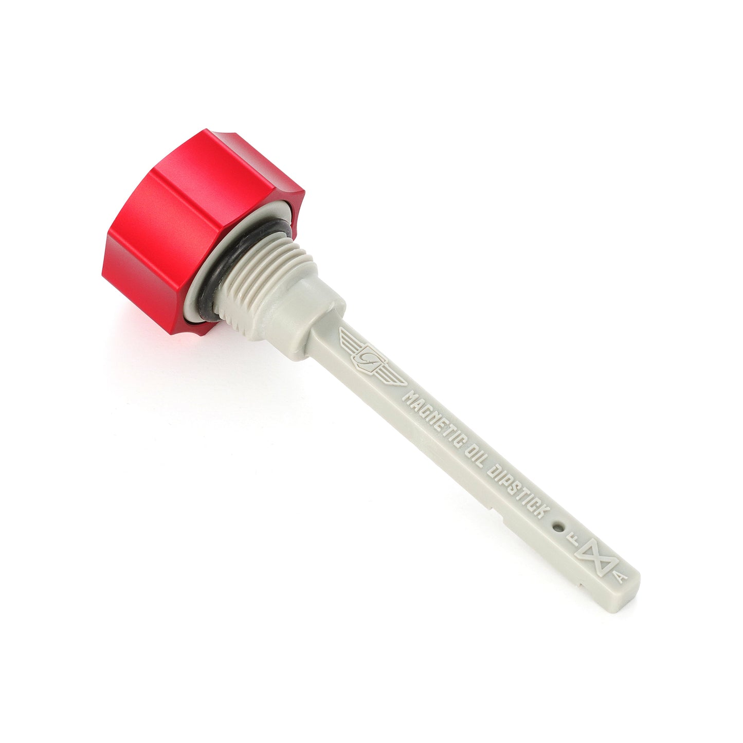 Performance Magnetic Transmission Dipstick for Harley-Davidson M8 (2017-2026) - Curved Red