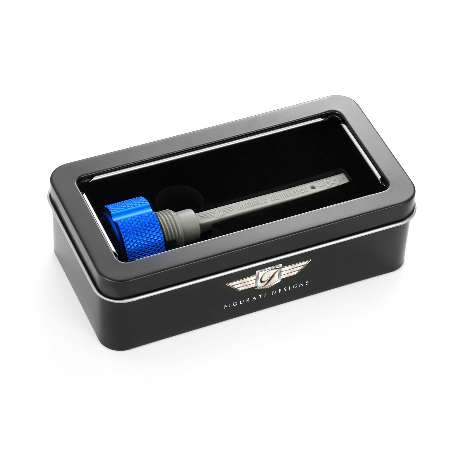 Performance Magnetic Transmission Dipstick for Harley-Davidson M8 (2017-2026) - Knurled Blue