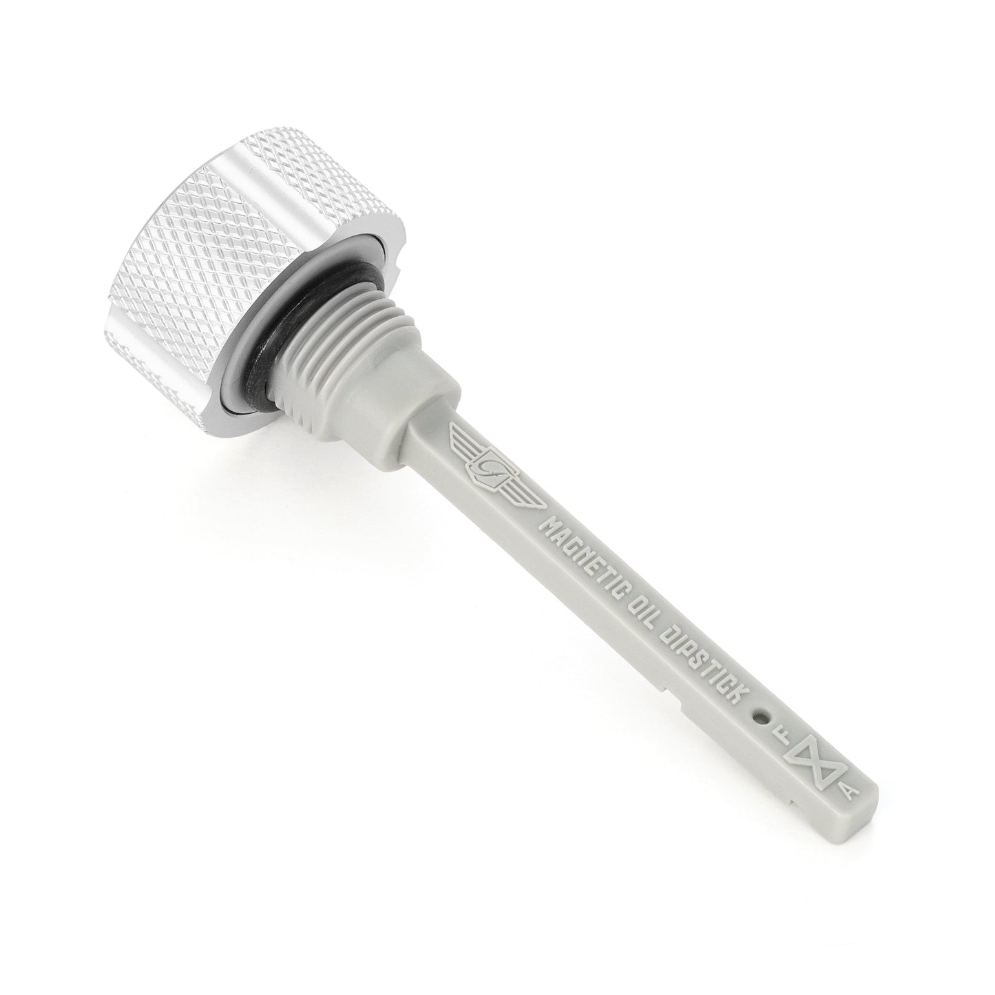 Performance Magnetic Transmission Dipstick for Harley-Davidson M8 (2017-2026) - Knurled Raw Silver