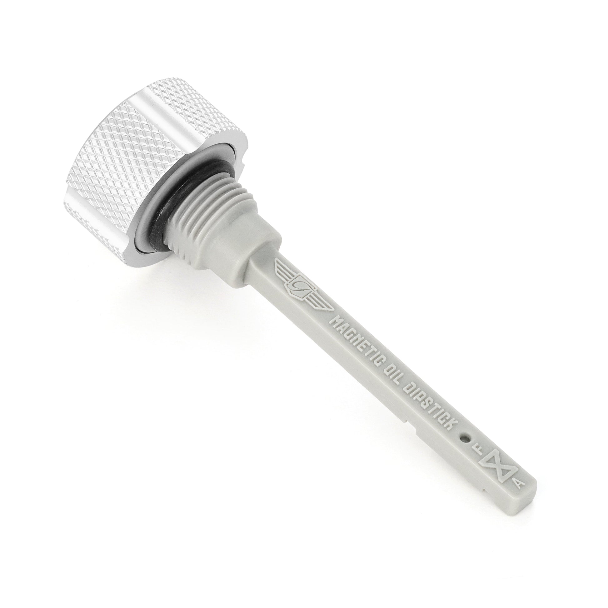 Performance Magnetic Transmission Dipstick for Harley-Davidson M8 (2017-2026) - Knurled Raw Silver