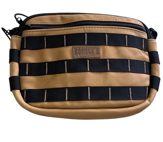 Conelys Tan Leather Bar Bag